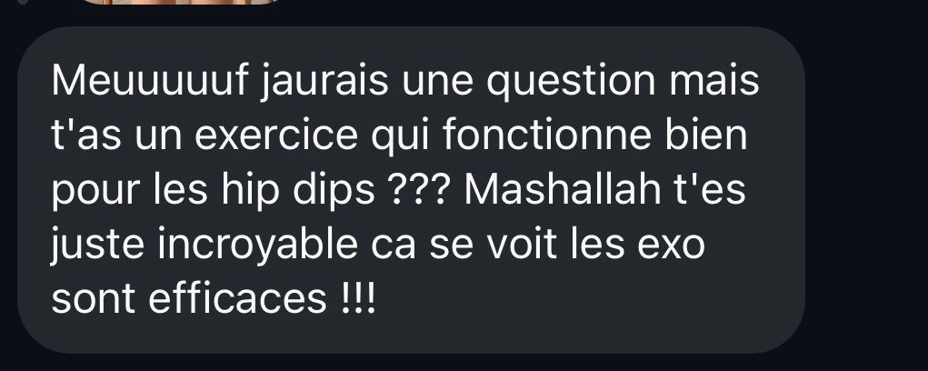 DM abonnée Instagram - exercices efficaces